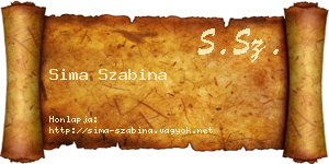 Sima Szabina névjegykártya